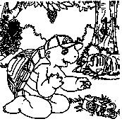 coloriage franklin joue dans les bois